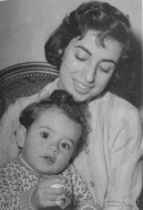 1957: Najat with her baby son